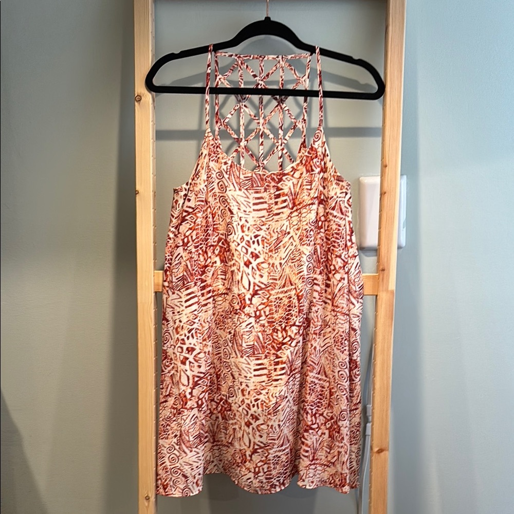 Forever 21 Red and Cream Strappy Dress